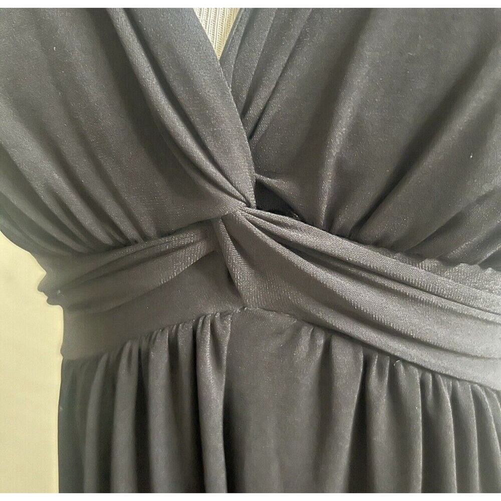 White House Black Market Black Cocktail Party Maxi Dress Size 4 Cross Back - Picture 12 of 12